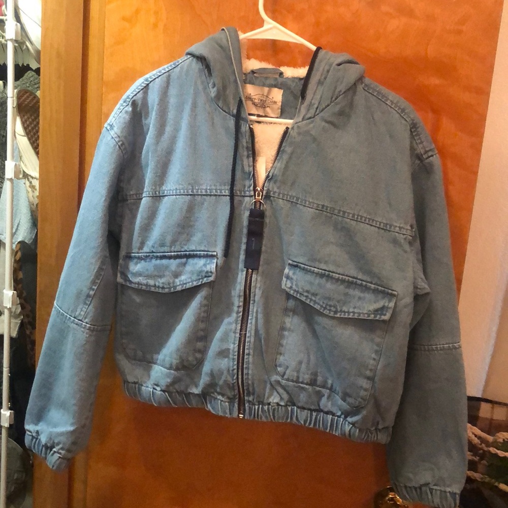 Denim cropped jacket - Picture 1 of 2